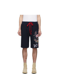 Greg Lauren Navy Paul And Shark Edition Patches Shorts