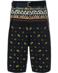 Sacai Pineapple Print Belted Shorts