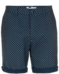 Topman Navy Print Chino Shorts