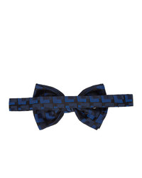 Dries Van Noten Black And Blue Silk Squares Bow Tie