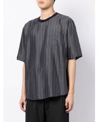 Giorgio Armani Stripe Print Silk T Shirt