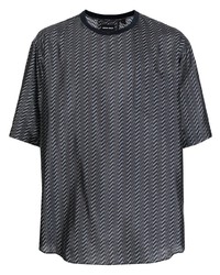 Giorgio Armani Stripe Print Silk T Shirt