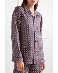 Prada Oversized Printed Silk Satin Twill Shirt