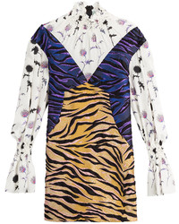 Kenzo Printed Dress With Wool And Silk