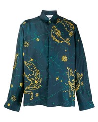 Casablanca Constellation Print Silk Shirt