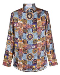 BLUEMARBLE Mosaic Print Silk Shirt