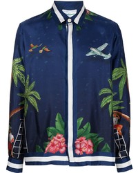 Casablanca Surf Club Midnight Silk Shirt