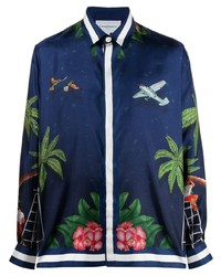 Casablanca Surf Club Print Silk Shirt