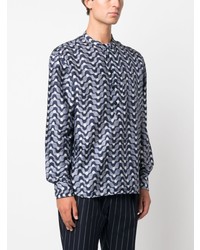 Giorgio Armani Zigzag Print Silk Shirt