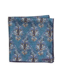 BUTTERFLY BOW TIE Floral Silk Pocket Square In Teal At Nordstrom
