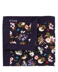 Eton Flower Printed Silk Pocket Square