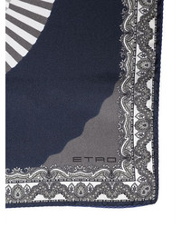 Etro Skelton Printed Silk Satin Pocket Square