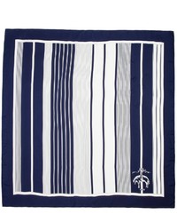 Brooks Brothers Navy And White Silk Scarf