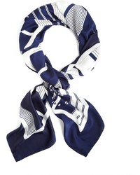 Brooks Brothers Navy And White Silk Scarf