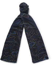 Etro Paisley Print Wool And Silk Blend Scarf
