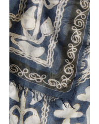 Figue Suzani Print Scarf With Silk