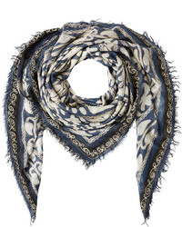 Figue Suzani Print Scarf With Silk