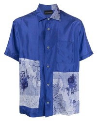 Emporio Armani Silk Printed Panel Shirt