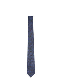 Ermenegildo Zegna Black And Navy Silk Graphic Tie