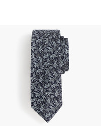 J.Crew English Silk Tie In Elephant Floral Print