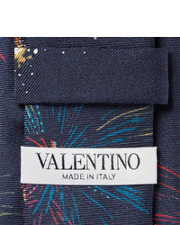 Valentino Firework Print Silk Twill Tie