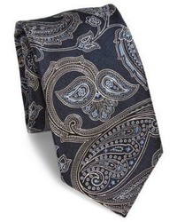 Brioni Large Paisley Printed Silk Tie