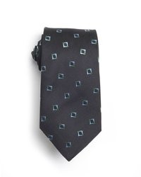 Etro Navy Blue Square Printed Silk Tie
