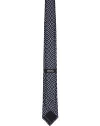 Zegna Navy Gray Jacquard Tie
