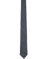 Zegna Navy Gray Jacquard Tie
