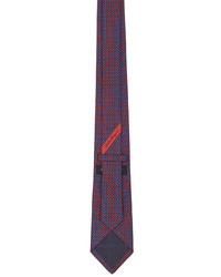 Salvatore Ferragamo Navy Red Silk Tie
