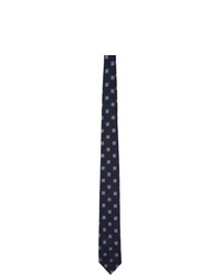Ermenegildo Zegna Navy Silk Floral Tie