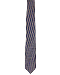 Salvatore Ferragamo Navy Silk Gancini Print Tie