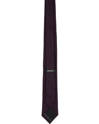 Zegna Purple Navy Jacquard Tie