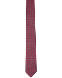 Ferragamo Red Blue Gancini Print Tie