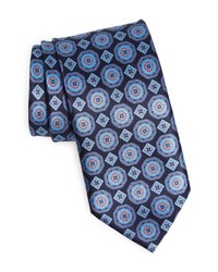 Zegna Zenga Classic Floral Silk Tie In Nvy Fan At Nordstrom