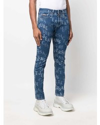 VERSACE JEANS COUTURE Logo Print Skinny Jeans