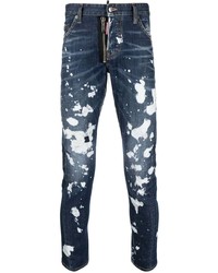 DSQUARED2 Paint Splatter Straight Leg Jeans