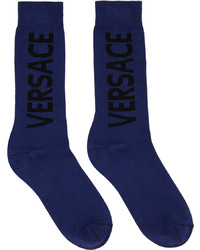 Versace Blue Cotton Socks