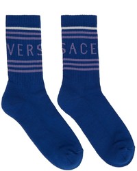 Versace Blue Logo Socks