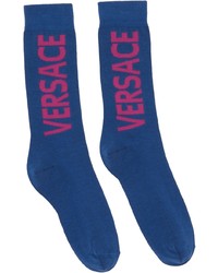 Versace Blue Logo Socks