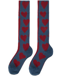 Vivienne Westwood Blue Red Hearts Doll Socks