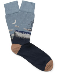 Corgi Intarsia Cotton Blend Socks