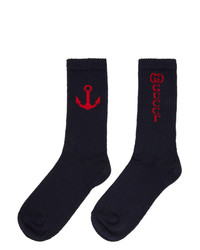 Gucci Navy Anchor Socks