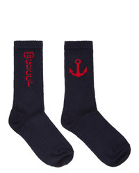Gucci Navy Anchor Socks