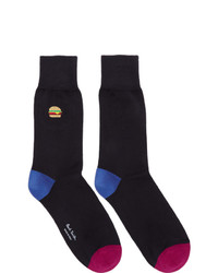 Paul Smith Navy Embroidered Burger Socks