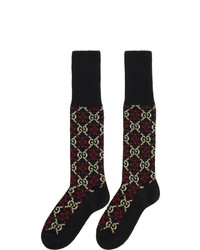 Gucci Navy Gg Supreme Diamond Long Socks