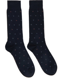 Salvatore Ferragamo Navy Jersey Socks