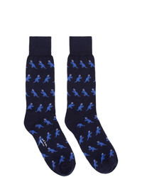 Paul Smith Navy Small Dino Socks