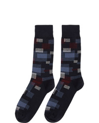 BOSS Navy Square Socks