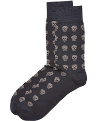 Alexander McQueen Skull Printed Cotton Socks